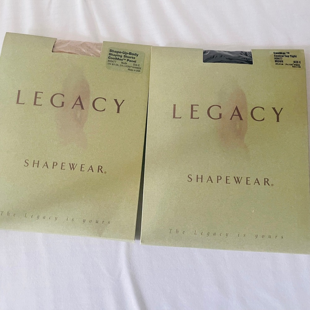 Vintage Legacy Shapewear Size E Lot 2 CoolMax Tights Shaping Shorts NOS USA